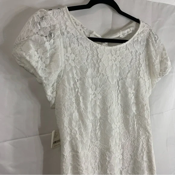 NWT Free People Hailee Lace Mini Dress in White, size L - Picture 12 of 16